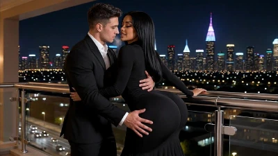 Cover for 'A Brunette With A Huge Ass And Huge Tits Enjoys Riding A Big Cock And Asks Him To Cum On Her Pretty Face. (AI-Generated Video)'