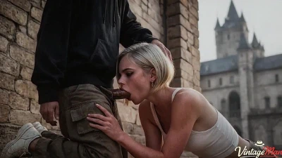 Cover for 'A Gorgeous Tourist Loves Castles And An Old Man's Dick Inside Her [AI]'