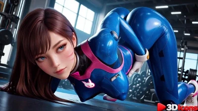 Cover for 'D.Va Got Fucked By A Big Black Cock While Working Out At The Gym [AI]'