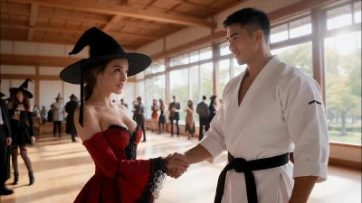 Cover for 'Sexy Witch Gets Fucked By A Big-Dicked Karate Teacher (AI-Generated Video)'