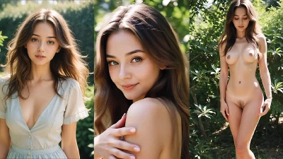 Cover for '21 Years Old Lucy In The Garden - Sexy Boobs And Ass In The Sun (AI-Generated)'