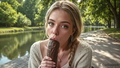 A Young Girl Noticed That I Was Watching Her Masturbate In The Park, And She Happily Straddled My Cock [AI]