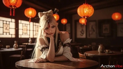 I Reserved The Entire Restaurant For A Date With Ninguan, And It Was Worth It - I Took All Her Slutty Wholes[AI]