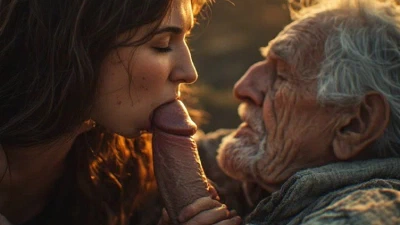 Cover for '80 Year Old Man Sucked By Cute 18 Year Old Teen Girl The Old Man Can't Handle Her ( Moaning Of Pleasure Voice Over) AI Generated'