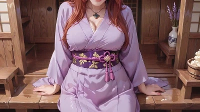 AI Generated – Red-Haired Miko! Seamlessly Switching Between The Japanese Garden And The Bedroom, From Lazy Poses To Wet-Mouth Teasing.