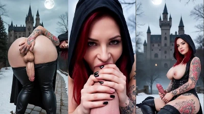 Redhead Tattooed Futa Fucking Under A Full Moon - AI Porn