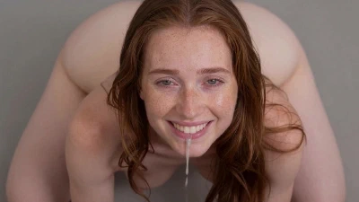 Cover for 'Freckled Brunette Blowjob And Cumshot [AI Generated]'