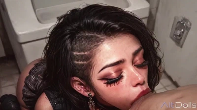 Cover for 'Goth Slut Fucked In Dirty Public Toilet - Deepthroat & Creampie[AI]'