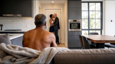 Cover for 'Creampied Ebony Hotwife Walks Her Lover Out In Front Of Her Husband ( AI Generated )'