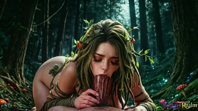 Cover for 'Slutty Dryad Guardian Girl Makes My Cock Wet In The Forest.[AI]'