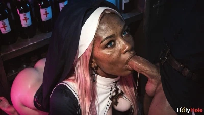 Church Of Debauchery: A Pastor Fucks A Big-Titted Nun Hard In A Bar, While Other Nuns Prepare For Evening Prayer.[Ai]