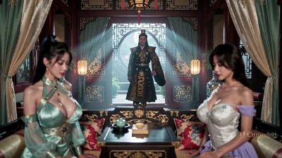 The Emperor Gets His Cock Suck Epically In An Orgy With His Concubines (AI Generated)